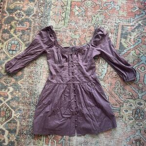 BDG Mauve Button-Down Dress
